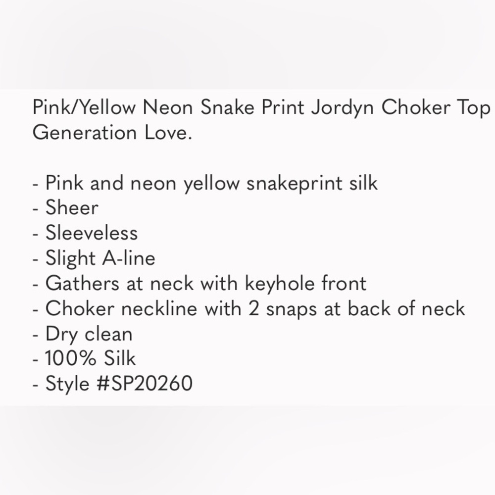 Generation Love Jordyn Choker Neon Snake Print Top - Picture 2 of 7